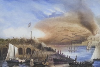 The storming of San Sebastian, 31 August 1813, Spain, Historical, digitally restored reproduction