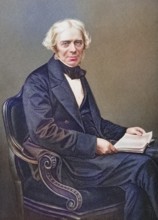 Michael Faraday, 1791-1867, British scientist. Painted by DJ Pound after a photograph by Mayall.