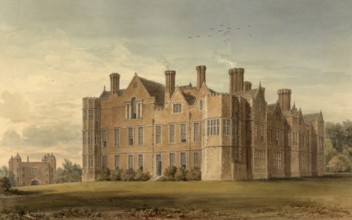 North East View of Burton Agnes, Yorkshire, the Seat of Sir Francis Boynton Bart, England,