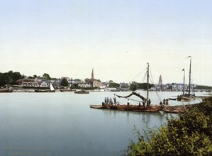 The City and the Rhine, Arnhem, Arnhem, Holland, ca 1895, Historical, digitally restored