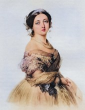 Her Majesty Queen Victoria in 1855. 1819-1901. Princess Alexandrina Victoria of Saxe-Coburg. From a