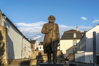 The Karl Marx statue on Simeonstiftplatz in Trier, Rhineland-Palatinate, Germany, Europe