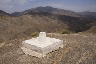 Survey point, High Atlas, Morocco, Africa