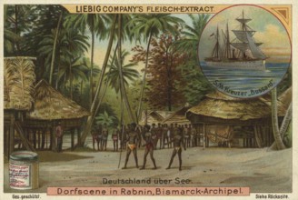 Picture series German overseas colonies, village scene in Rabnin, Bismarck Archipelago, belongs to