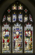 Church stained glass window of Resurrection by Clayton and Bell, Boulge, Suffolk, England, UK 1901