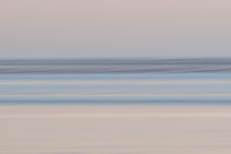 Wadden Sea in the evening light with wiping effect, North Sea, Norddeich, Lower Saxony, Germany,