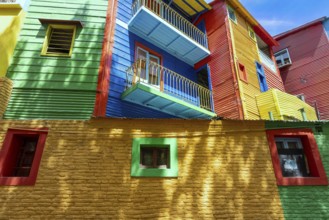 Argentina, colorful buildings of El Caminito, a popular tourist destination in Buenos Aires., South