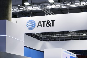 AT&T exhibition stand, MWC Mobile World Congress 2024, Barcelona, Spain, Europe