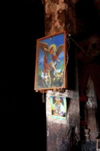 Wall painting in the Abraha Atsbeha rock church, Abreha wa Atsbeha monastery, Ethiopia, Africa