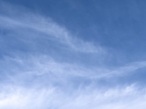 Blue sky with clouds Cirrus veil clouds Feather clouds, Germany, Europe