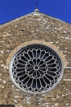 14th century rose window, San Giusto Cathedral, Colle di San Giusto, Trieste, harbour town on the