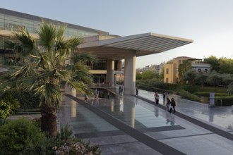 Modern Acropolis Museum, entrance with canopy, architect Bernard Tschumi, Athens, Greece, Europe