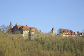 View of Dominican monastery with historic town wall and beggar bailiff's defence tower, town