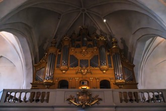 Gallery and organ, Växjö Cathedral, Smaland, Kronobergs län, Sweden, Europe