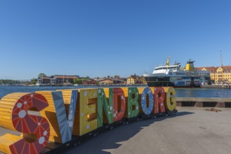 Maritime Svendborg, Frederiksø, Frederiks Island in the harbour, colourful lettering, old