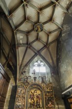 Interior view, Gothic vault, St Michael's Church, Schwäbisch Hall, Old Town, Kocher Valley, Kocher,