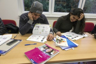 German course for refugees, 25 November 2015, Königs Wusterhausen, Brandenburg, Germany, Europe