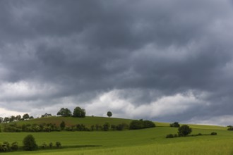 Heavy rain showers and thunderstorms over Possendorf in the Eastern Ore Mountains, Possendorf,