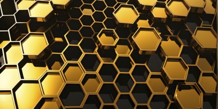 Abstract artwork based on the hexagonal patterns of a honeycomb highlighting efficient structural