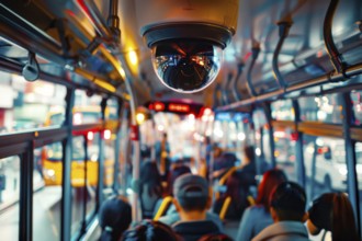 Camera for surveillance in a public bus. Control of critical infrastructures such as publicly