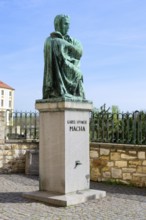 19th century romantic poet Karel Hynek Macha Statue, Litomerice, Bohemia, Czech Republic, Europe