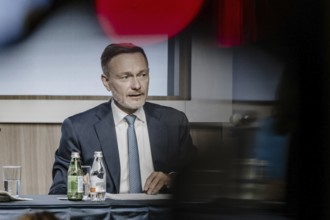 Christian Lindner (FDP), Federal Minister of Finance, photographed during the press conference on