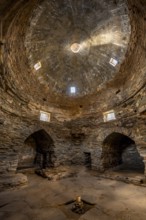 Interior view, interior of the historic caravanserai Tash Rabat from the 15th century, Naryn