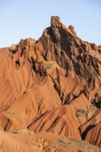 Red rocks, canyon of eroded sandstone formations, red and orange sandstone rocks, fairytale gorge,