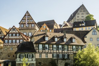 Medieval town and half-timbered houses, Schwäbisch Hall, Old Town, Kocher Valley, Kocher,