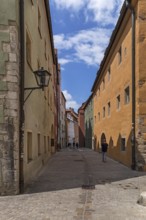 Historic Old Town Lane, Regensburg, Upper Palatinate, Bavaria, Germany, Europe