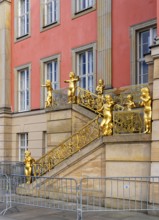 Putti on the flag staircase at the state parliament building, Potsdam, Brandenburg, Germany, Europe