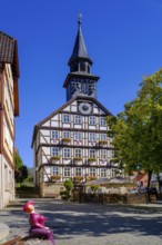 Market square with old town hall, Allendorf district, Bad Sooden-Allendorf, Werratal, Werra-Meißner