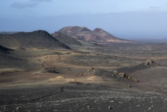 Volcanic landscape, Montañas del Fuego, Fire Mountains, Timanfaya National Park, Lanzarote, Canary