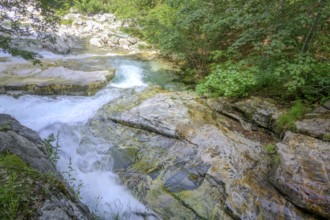 Beautiful stone structures at the Gesso della Barra torrent, Entracque, province of Cuneo, Italy,