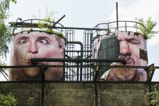 Street art, Former steelworks, Völklingen Ironworks, UNESCO World Heritage Site, Völklingen,