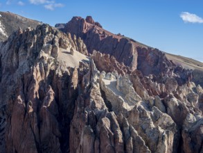 Colorful rock formations in the Valle Lunar, section of the Jeinimeni National Park, Patagonia,