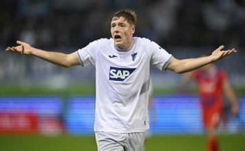 Alexander Prass TSG 1899 Hoffenheim (22) Gesture Gesture helpless, Voith-Arena, Heidenheim,