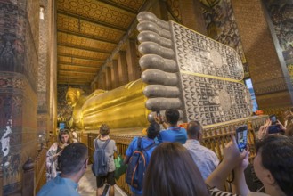 Wat Pho, temple of the reclining Buddha. Sightseeing attraction, architecturally significant temple