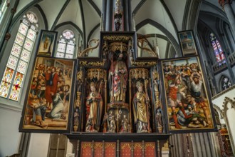 Matthias altar in the interior of the Catholic church of St Viktor in Xanten, Lower Rhine, North