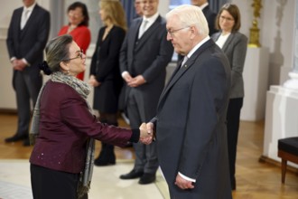 Juana Martinez Gonzales Cuba is received by Frank-Walter Steinmeier (President of the Federal