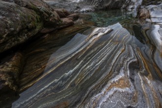 Rocks, rock structures, clear water, Verzasca River, near Lavertezzo, Verzasca Valley, Valle