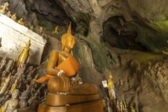 Buddha statues in the Pak Ou caves near Luang Prabang, Laos, Asia