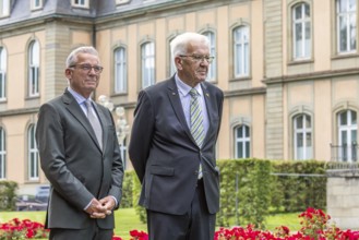 Winfried Kretschmann, right, Minister President, Greens. Thomas Strobl, Minister of the Interior