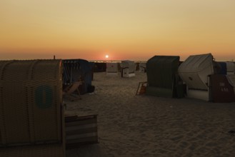 Sunset on the beach of Borkum, 19.07.2024