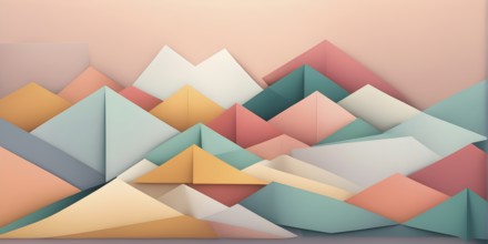 Abstract origami wallpaper illustration, AI generated