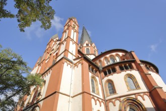 Gothic Cathedral of St George with view upwards, perspective, Limburg Cathedral, Old Town, Limburg,