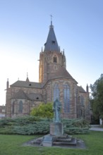 Benedictine monument in front of the Romanesque church of St Peter and Paul, Benedictine monument,