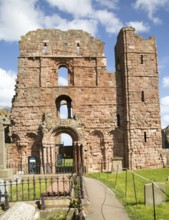 Ruins of Lindisfarne Priory, Holy Island, Northumberland, England, UK