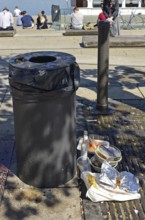 Europe, Germany, Hanseatic City of Hamburg, City, Inner Alster Lake, Jungfernstieg jetty, rubbish