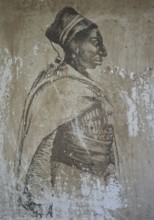 Old drawing representing Lat Dior Diop, a 19th century senegalese chief who resisted the French